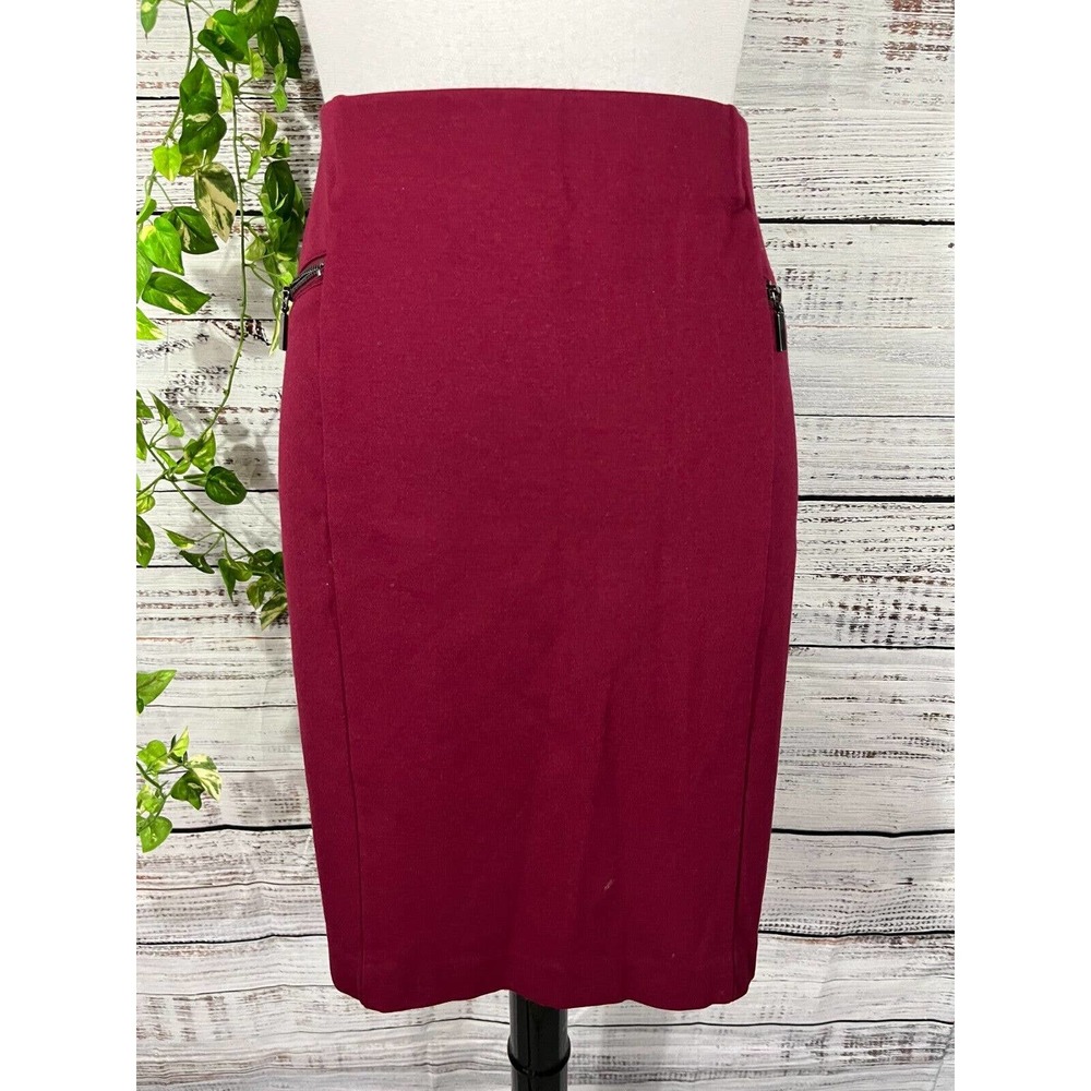 Alfani Wine Red Midi Pencil Skirt